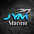 SYM Marine logo on a dark textured background