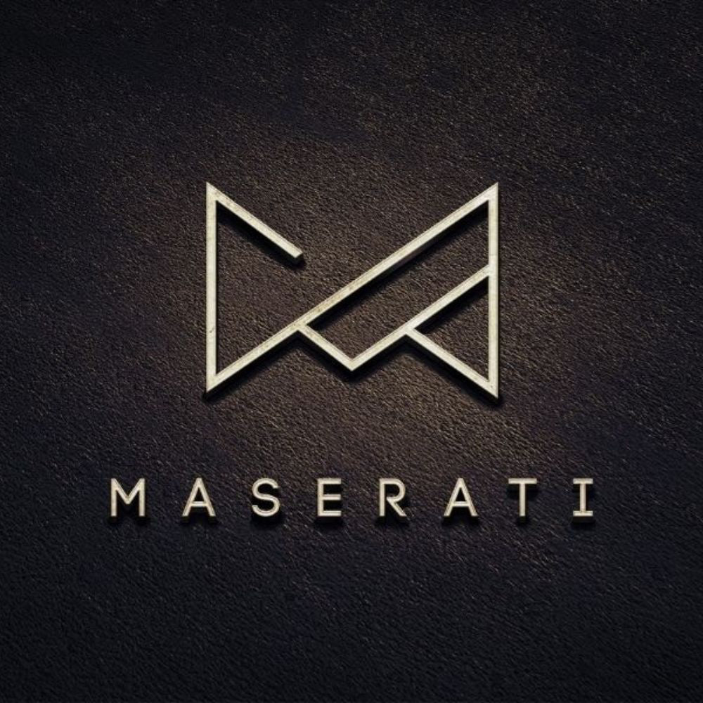 Maserati logo on a dark textured background