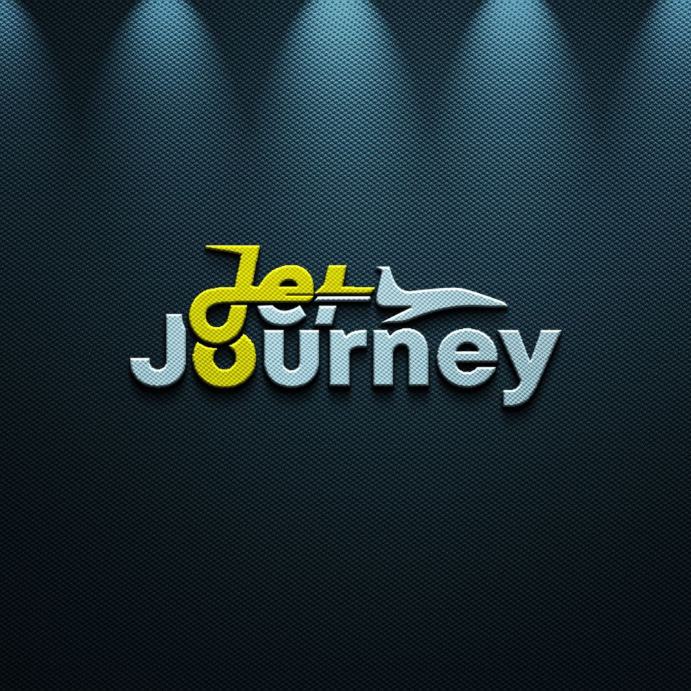 Logo of 'Jet Journey' on a textured dark blue background